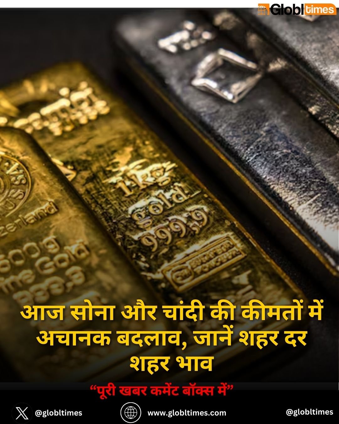 आज सोना और चांदी की कीमतों में अचानक बदलाव, जानें शहर दर शहर भाव