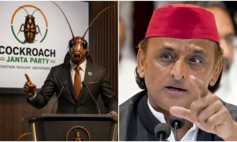 कॉकरोच जनता पार्टी को लेकर अखिलेश का बयान, सोशल मीडिया पर मचा बवाल