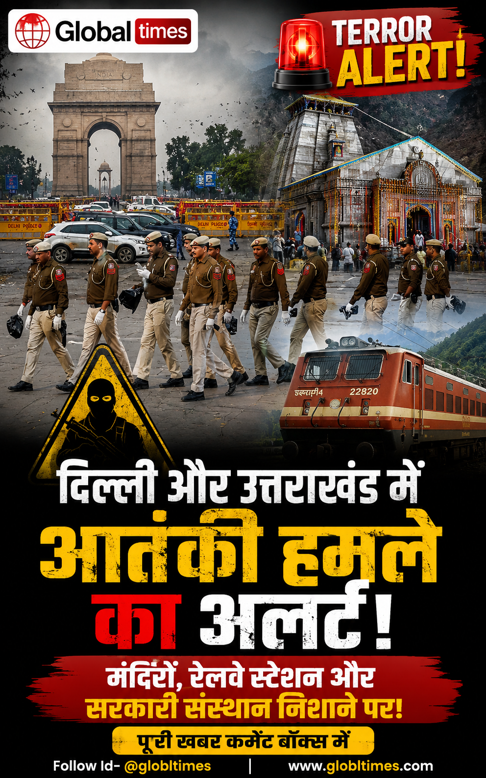 दिल्ली और उत्तराखंड में आतंकी हमले का अलर्ट, मंदिरों, रेलवे स्टेशन और सरकारी संस्थान निशाने पर!