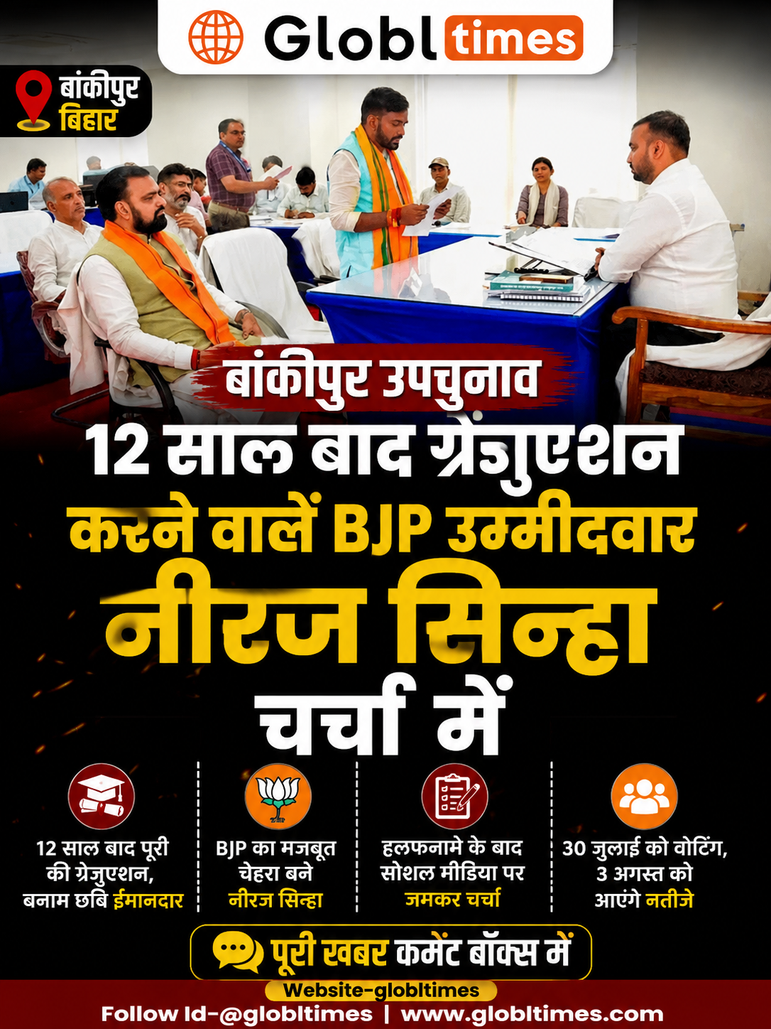 बांकीपुर उपचुनाव: 12 साल बाद ग्रेजुएशन करने वाले BJP उम्मीदवार नीरज सिन्हा चर्चा में