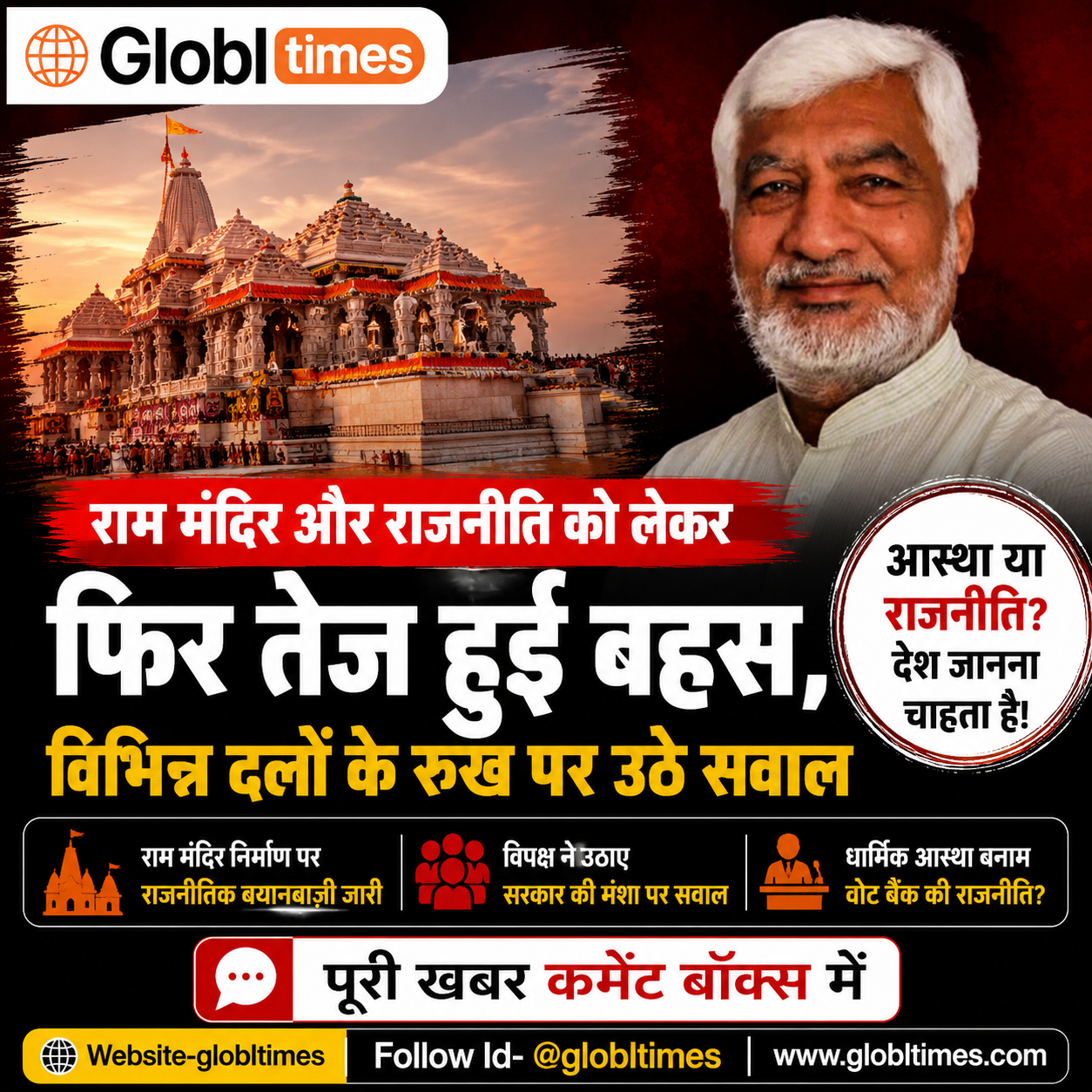 राम मंदिर और राजनीति को लेकर फिर तेज हुई बहस, विभिन्न दलों के रुख पर उठे सवाल