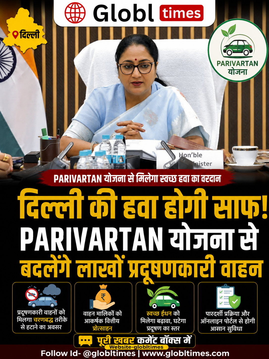 दिल्ली की हवा होगी साफ! PARIVARTAN योजना से बदलेंगे लाखों प्रदूषणकारी वाहन