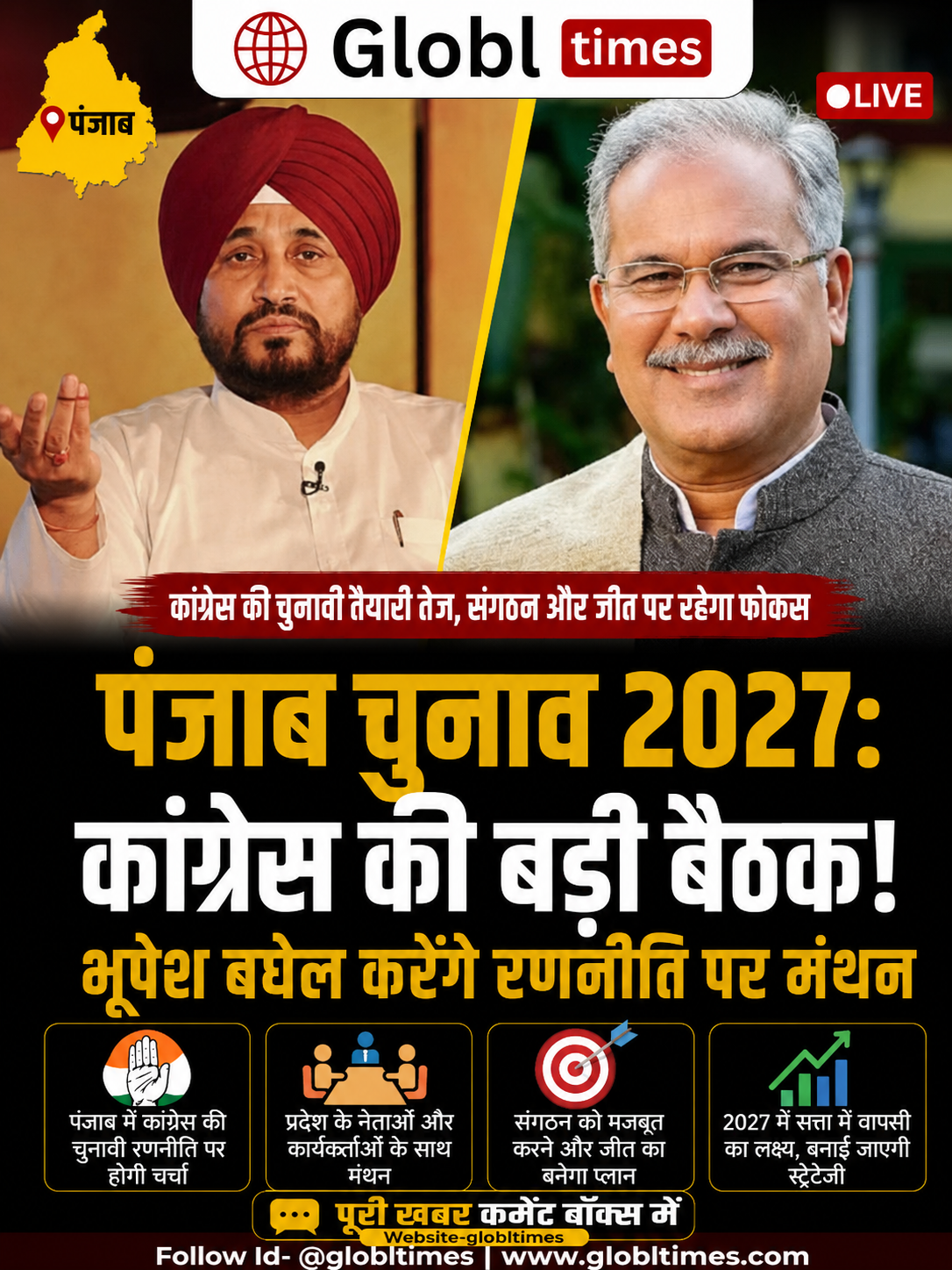 पंजाब चुनाव 2027: कांग्रेस की बड़ी बैठक, भूपेश बघेल करेंगे रणनीति पर मंथन