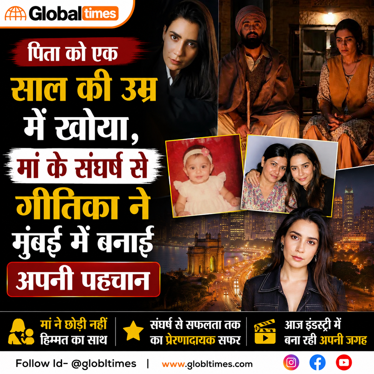 पिता को एक साल की उम्र में खोया, मां के संघर्ष से गीतिका ने मुंबई में बनाई अपनी पहचान