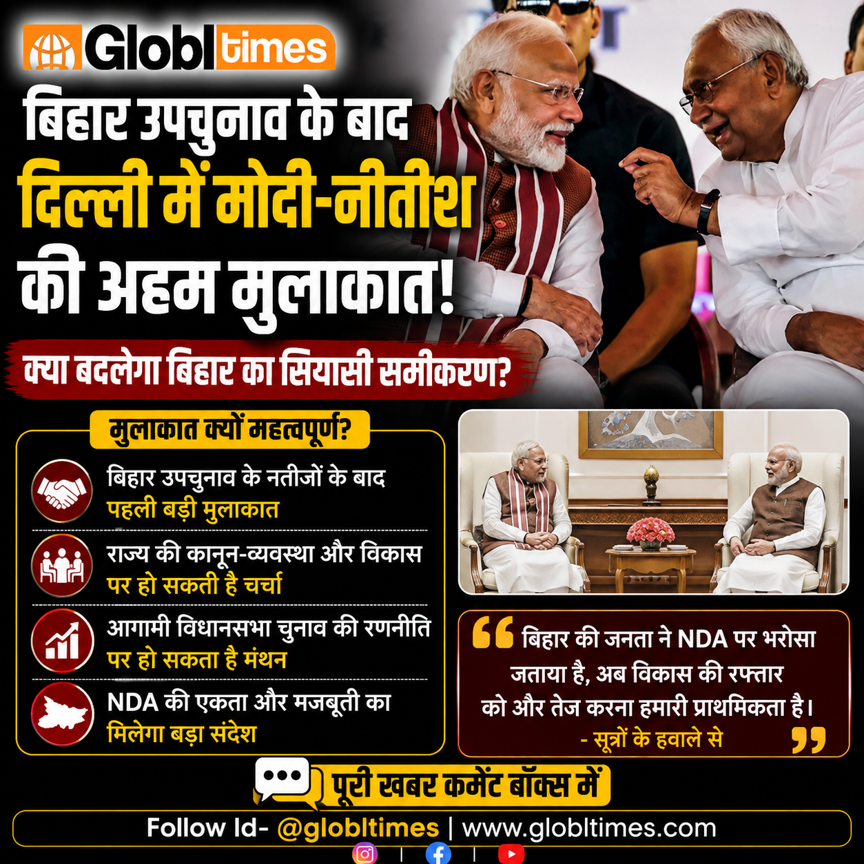 बिहार उपचुनाव के बाद दिल्ली में मोदी-नीतीश की अहम मुलाकात