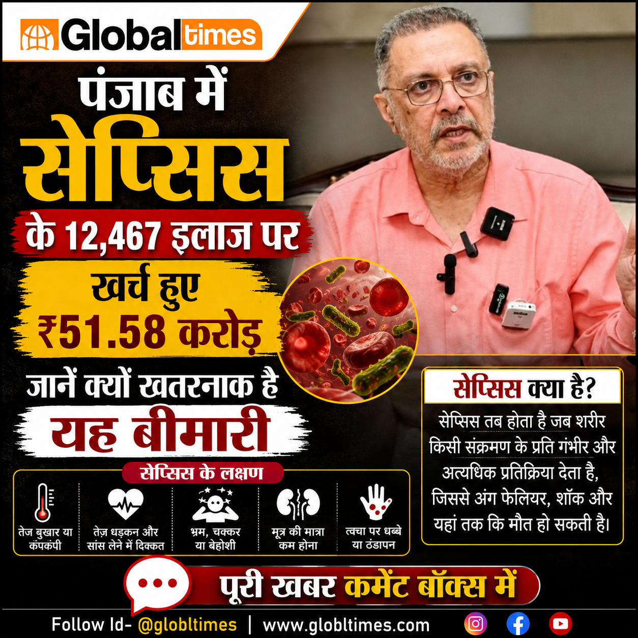 पंजाब में सेप्सिस के 12,467 इलाज पर खर्च हुए ₹51.58 करोड़, जानें क्यों खतरनाक है यह बीमारी