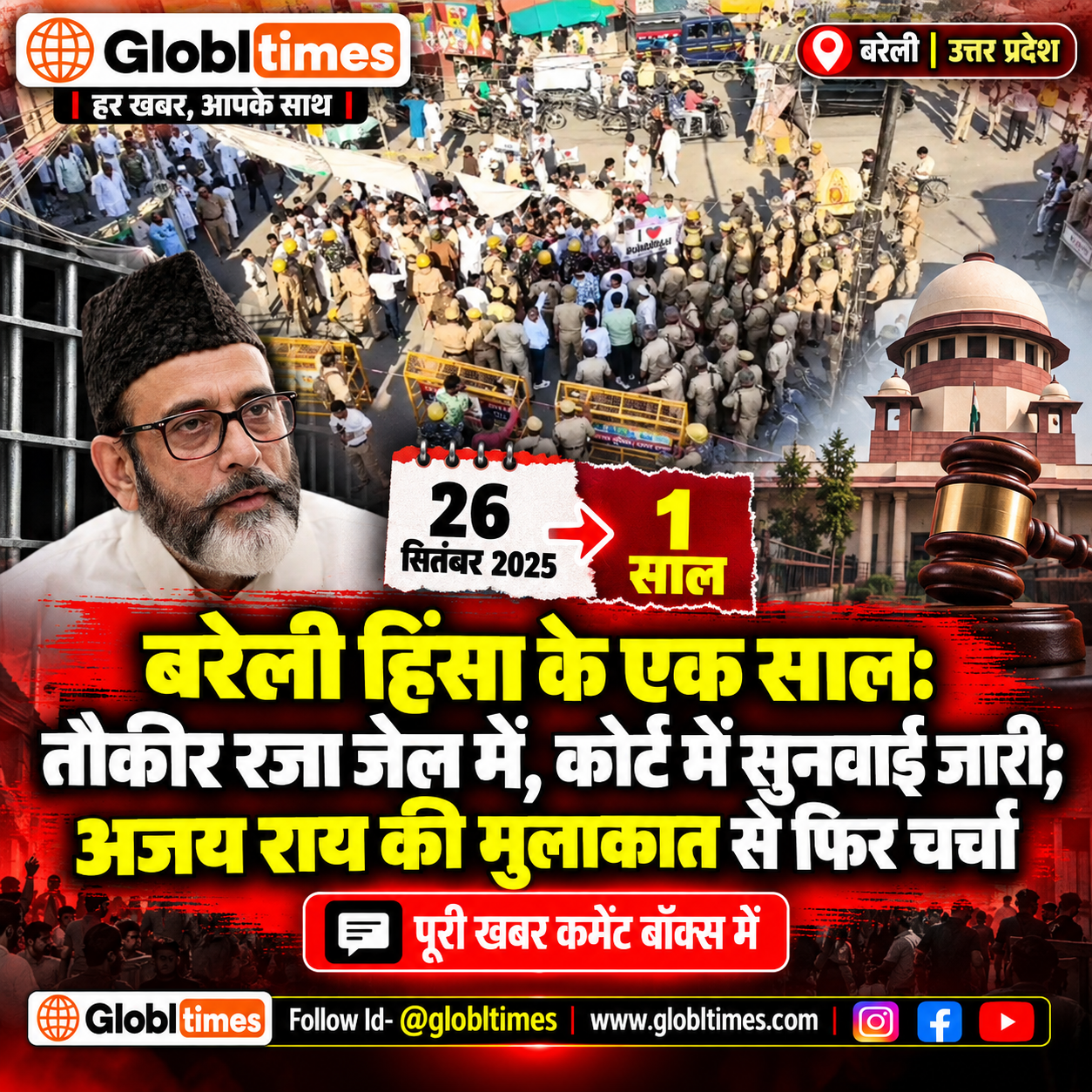 बरेली हिंसा के एक साल: तौकीर रजा जेल में, कोर्ट में सुनवाई जारी; अजय राय की मुलाकात से फिर चर्चा